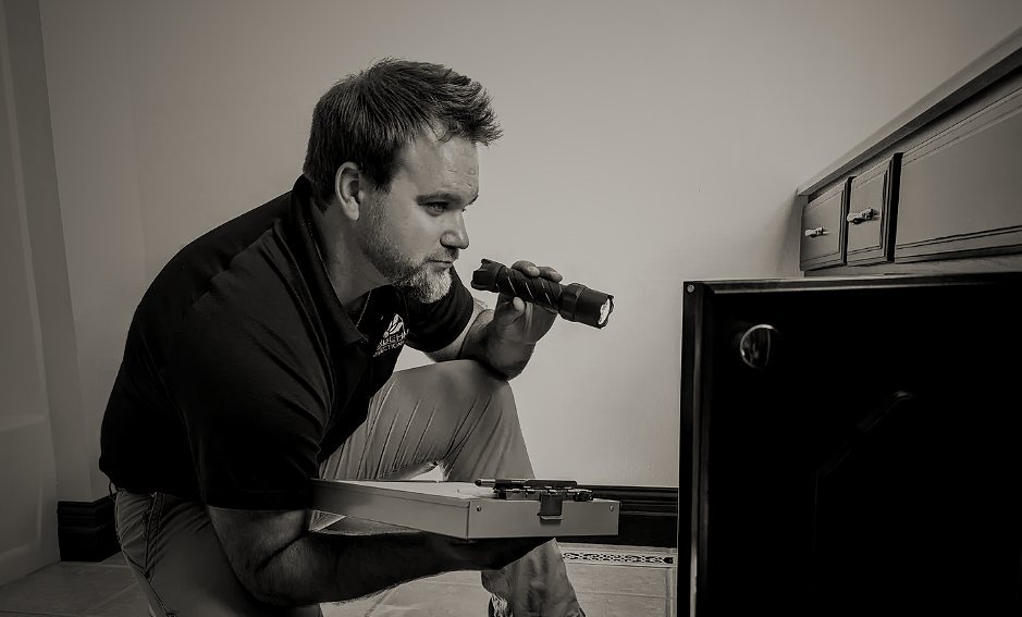 Cory Behm performing a home inspection